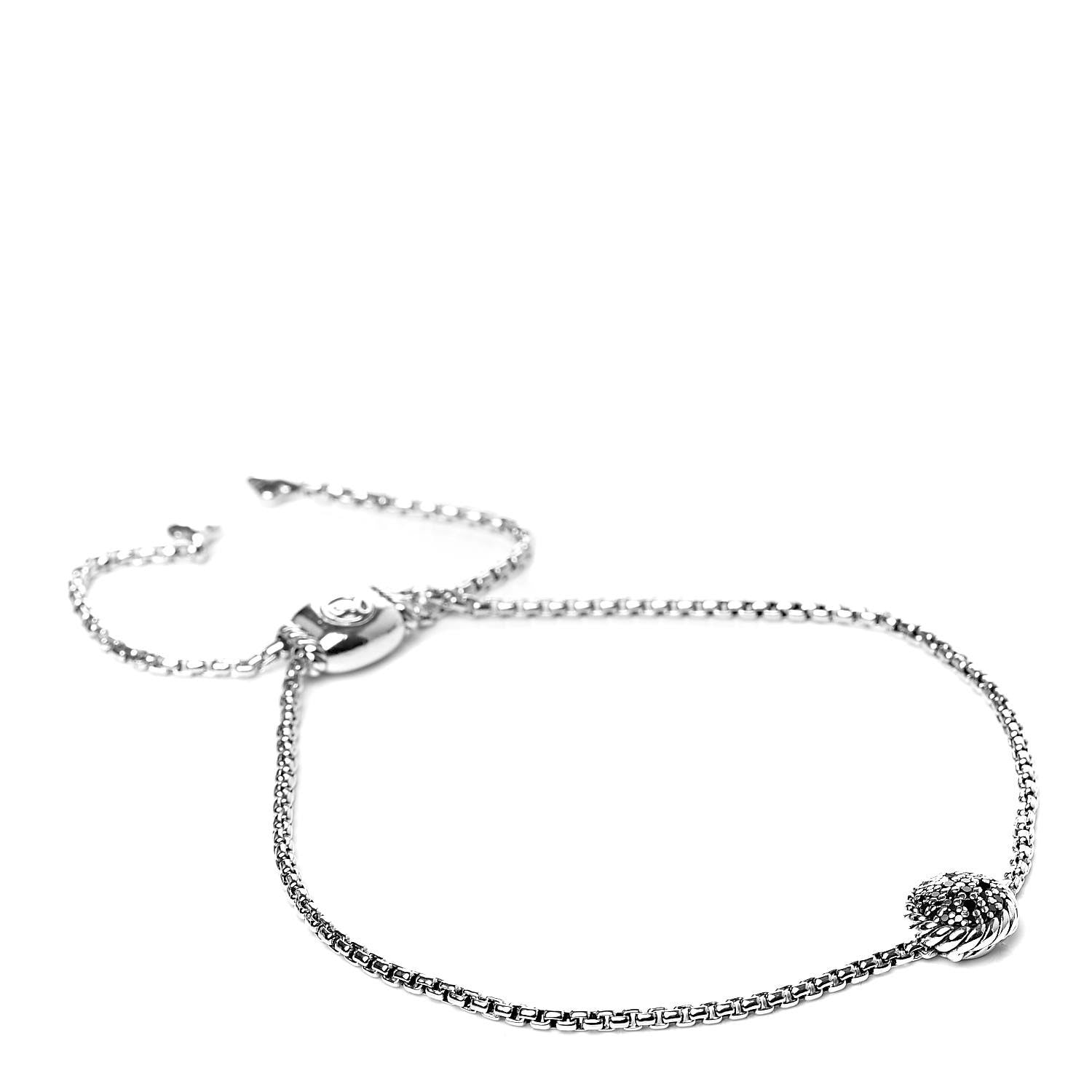 David Yurman Sterling Silver Black Diamond Chatelaine Petite Bracelet 1 of 4