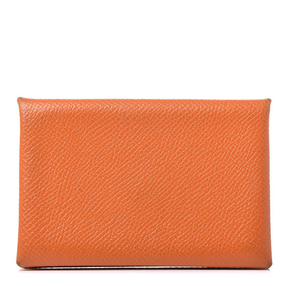 Hermes Epsom Calvi Card Case Orange 1 of 11