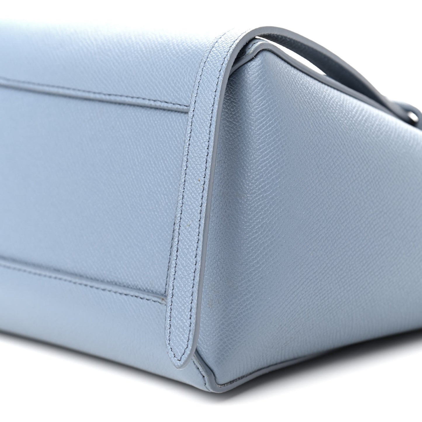Grained Calfskin Mini Belt Bag Washed Blue