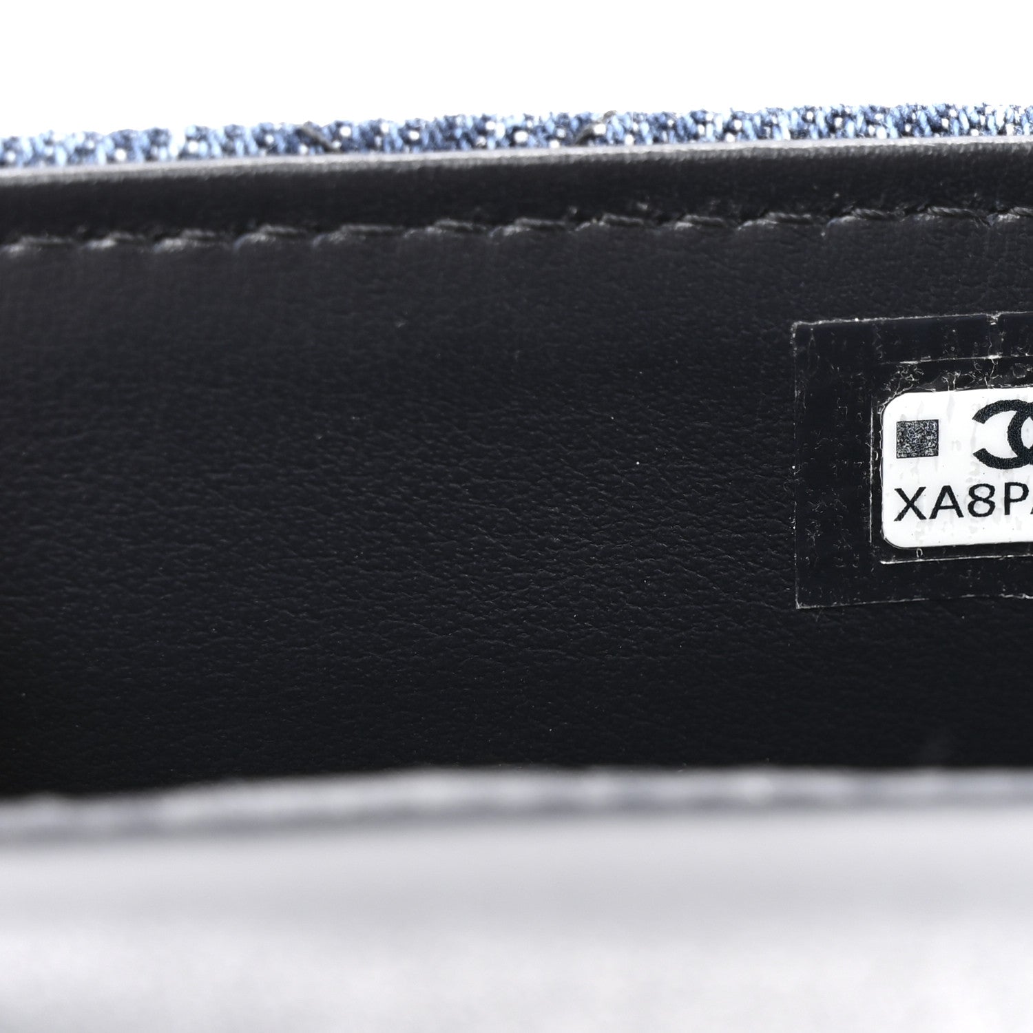 Chanel Washed Denim Calfskin Quilted Coco Handle Clutch With Chain Blue 7 of 10