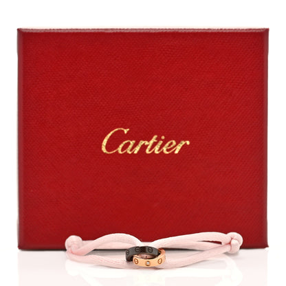 Cartier 18K Pink Gold Ceramic 4 Diamond LOVE Cord Bracelet Pink 4 of 4