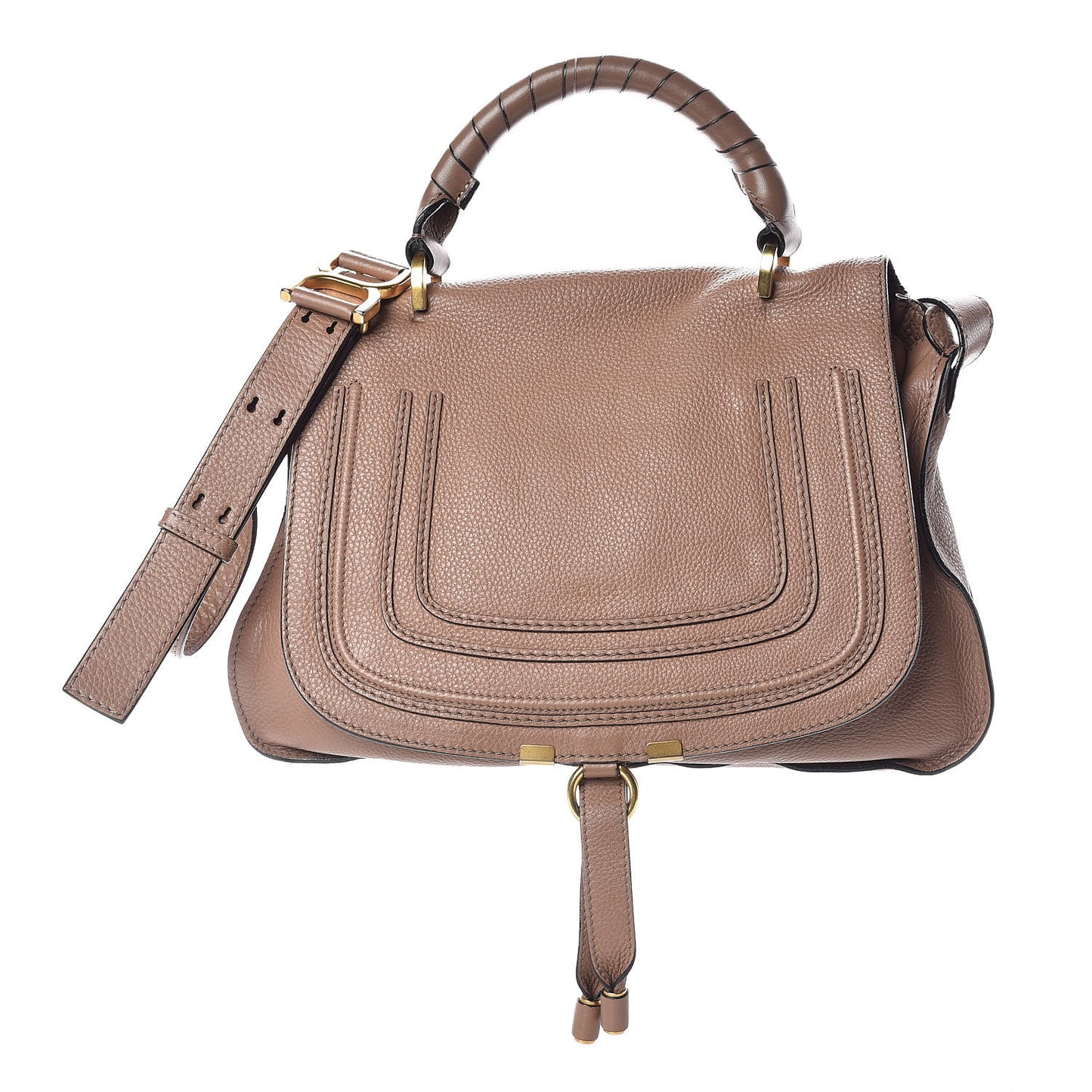 Calfskin Medium Marcie Top Handle Bag Nut