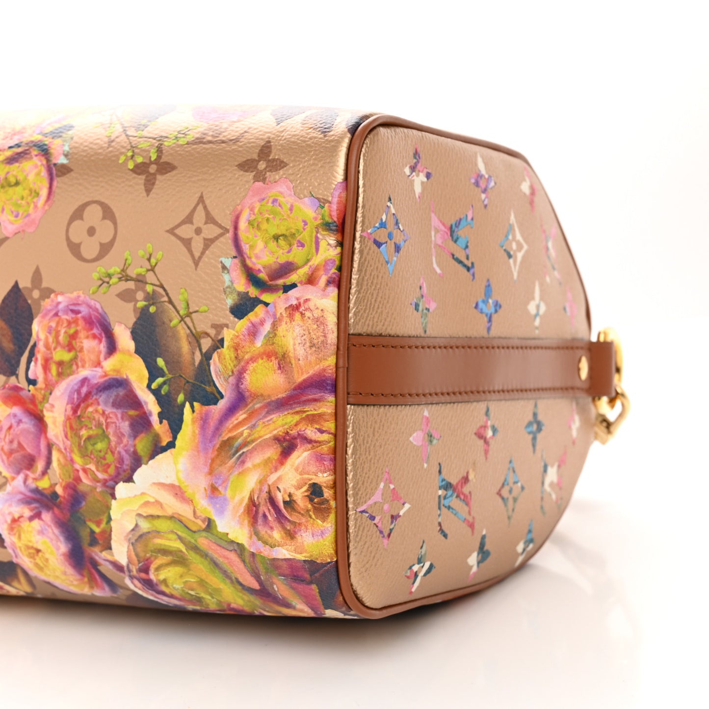 Metallic Monogram LV Garden Speedy Bandouliere 25 Gold