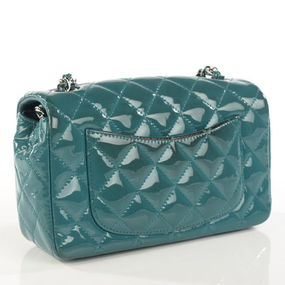 Chanel Patent Calfskin Quilted Mini Rectangular Flap Turquoise 3 of 9