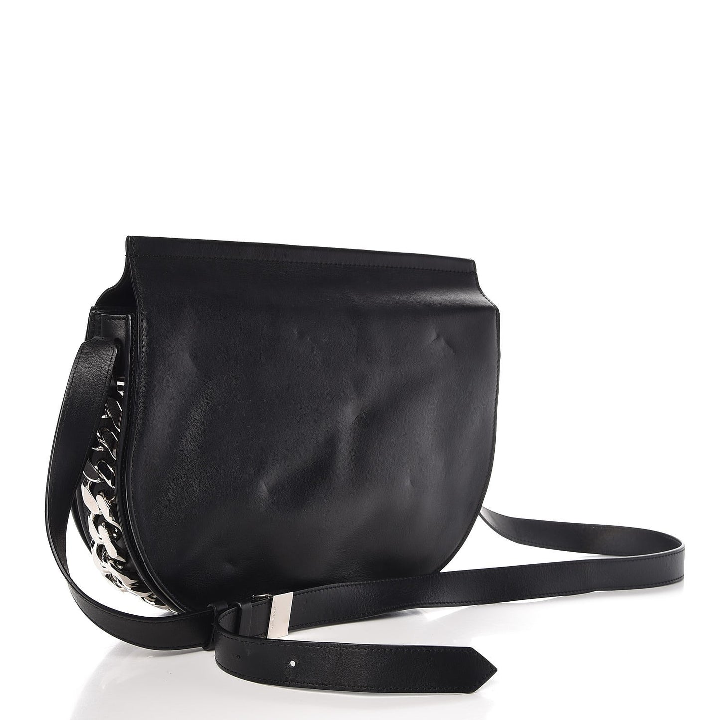 Calfskin Infinity Saddle Bag Black