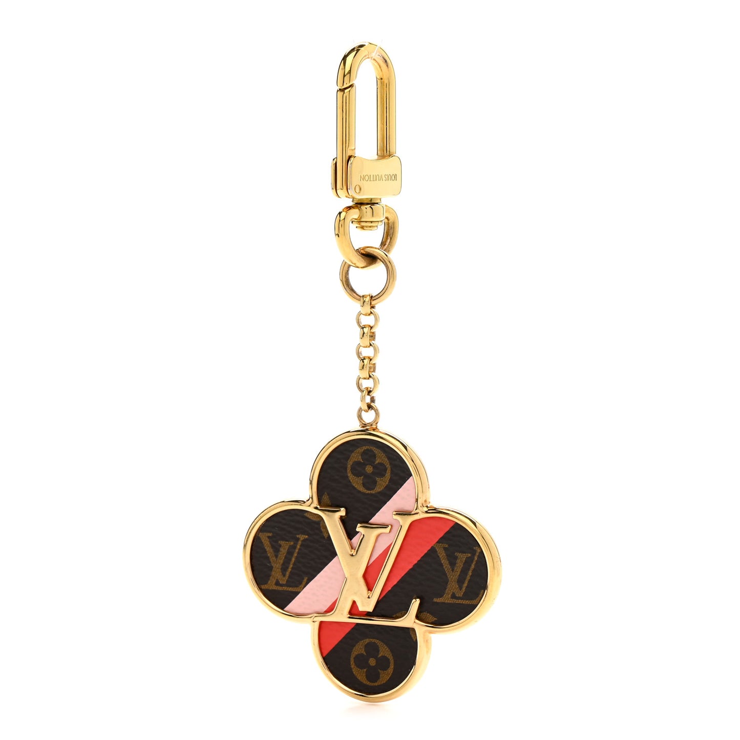 Metal Monogram Into The Flower Bag Charm Key Holder
