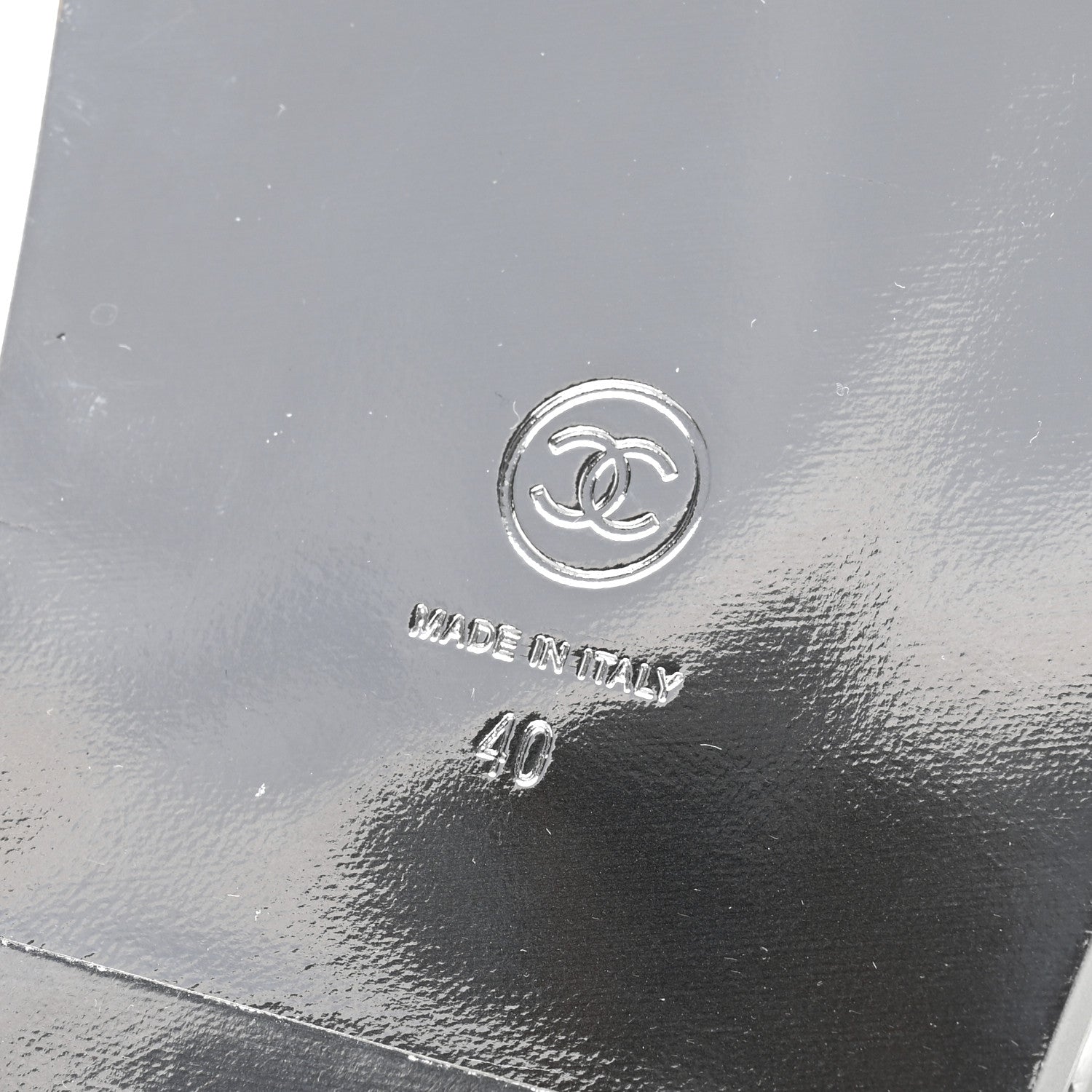 Chanel Laminated Lambskin Printed CC Dad Sandals 40 Silver Multicolor 7 of 10