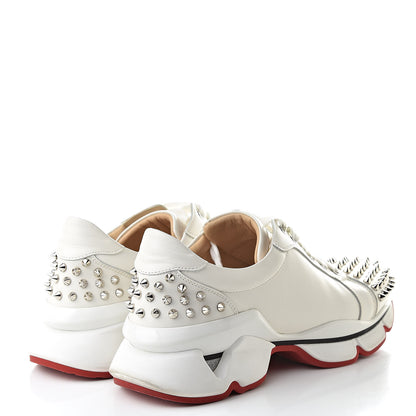 Christian Louboutin Calfskin Spike VRS 2018 Sneakers 39.5 Snow Silver 4 of 12