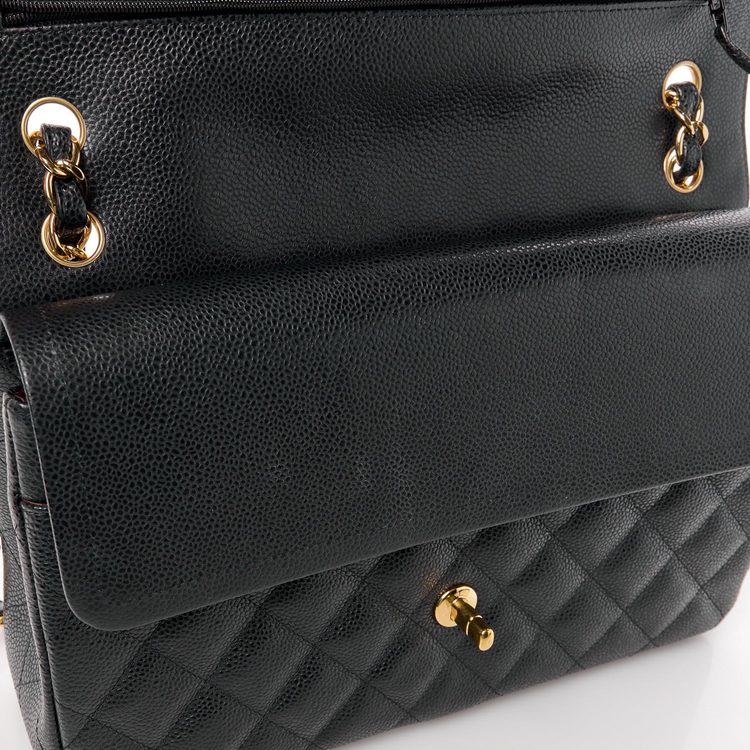 Chanel Caviar Quilted Jumbo Double Flap Black 12 of 14