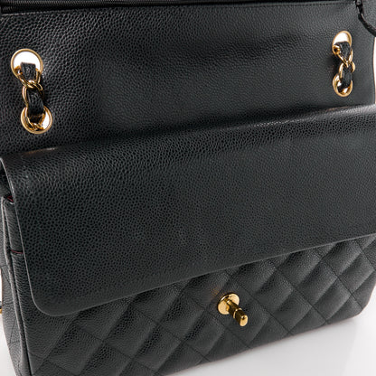 Chanel Caviar Quilted Jumbo Double Flap Black 12 of 14