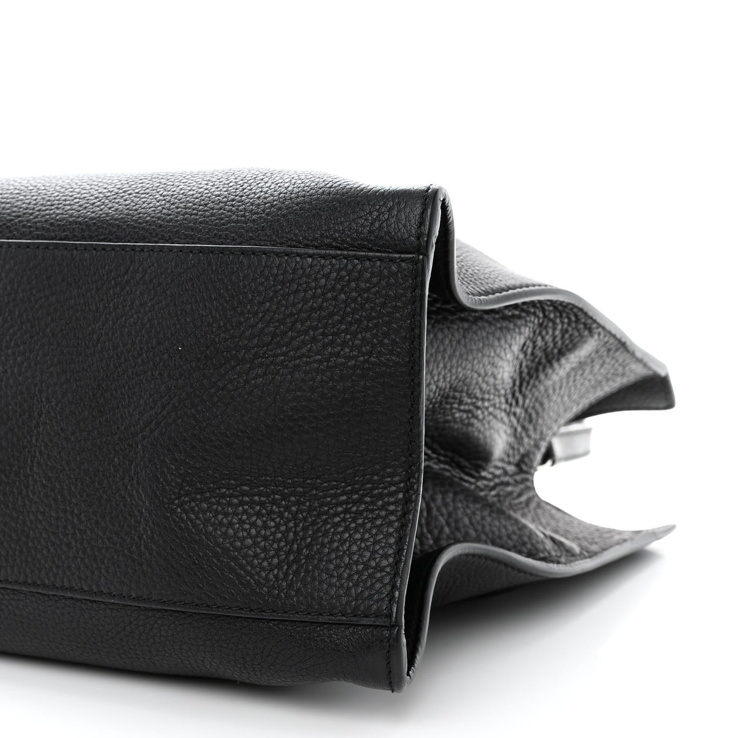 Calfskin Medium Bamboo Daily Shopper Black