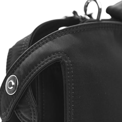 Fendi Nylon Vitello Cover Logo Embossed Medium Peekaboo I SEE U Satchel Black White 10 of 12