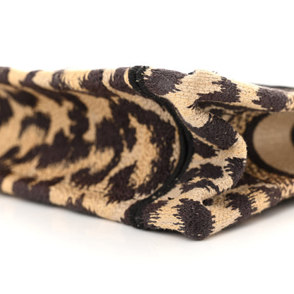 Christian Dior Canvas Mizza Embroidered Mini Leopard Book Tote Beige 10 of 11