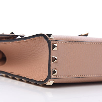 Valentino Garavani Pebbled Calfskin Medium Rockstud Flip Lock Crossbody Bag Skin Sorbet 7 of 9