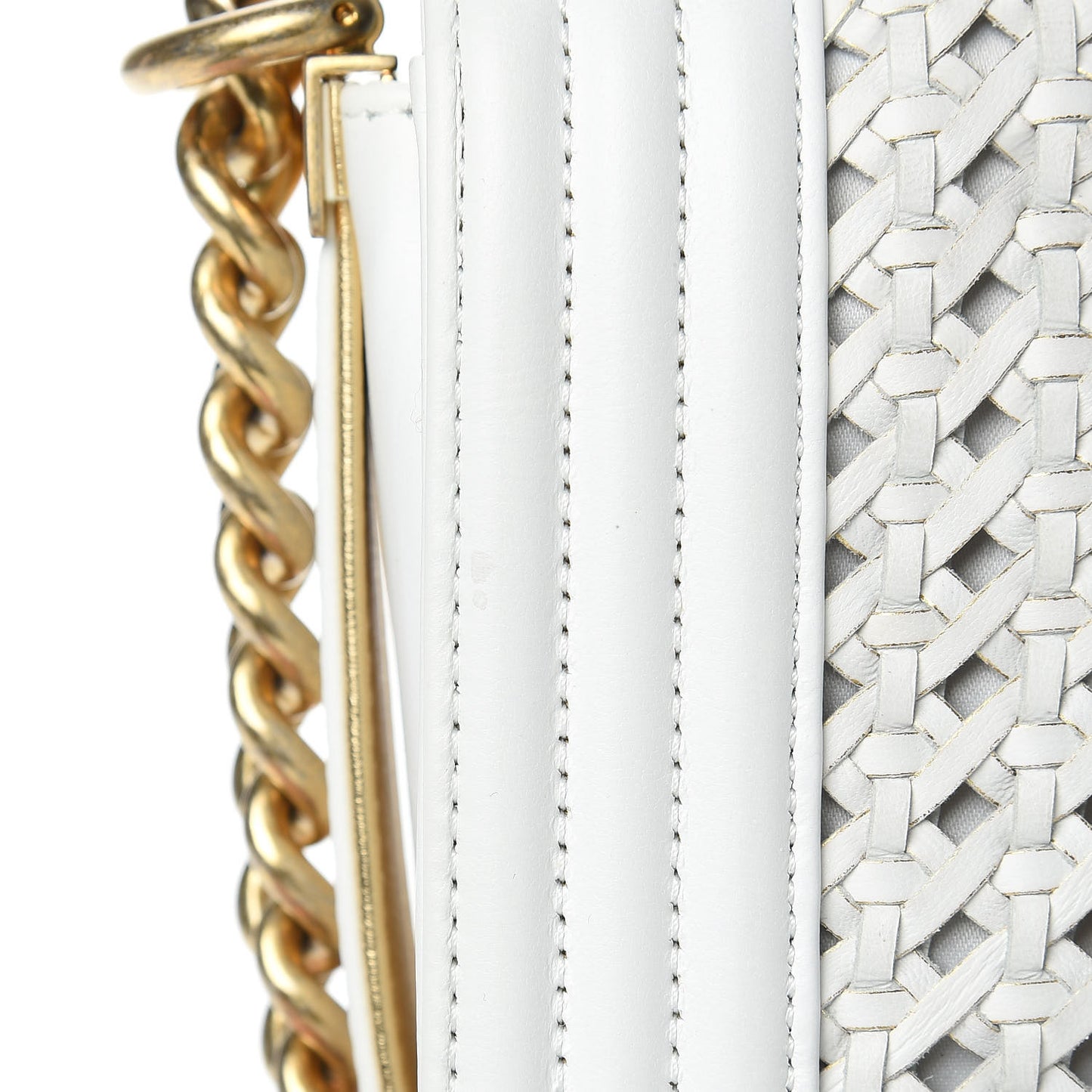 Sheepskin Braided New Medium Boy Reverso Flap White