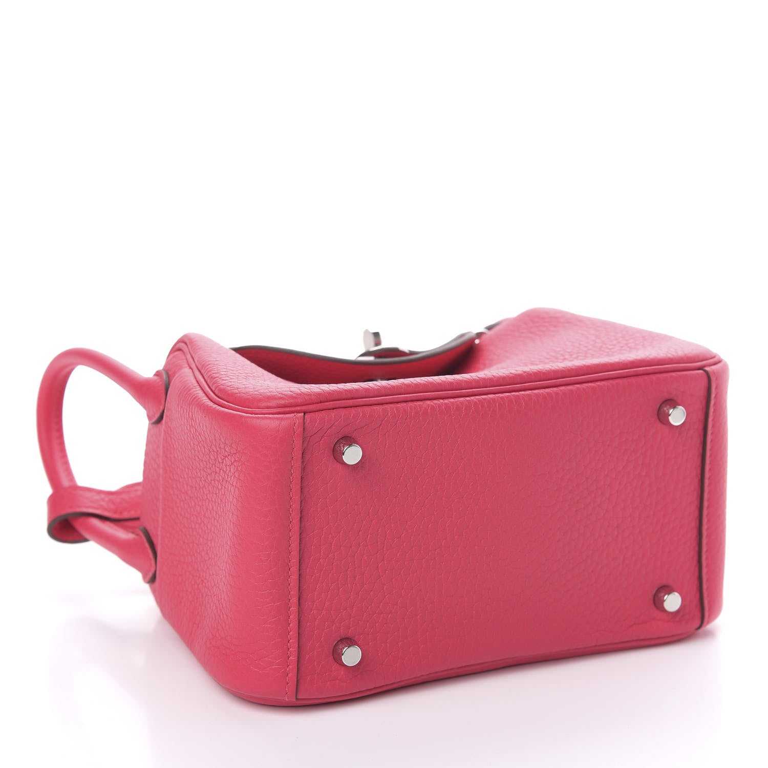Hermes Taurillon Clemence Mini Lindy 20 Rose Extreme 4 of 11