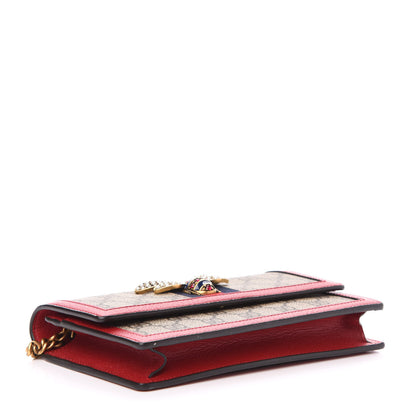 Gucci GG Supreme Monogram Web Queen Margaret Chain Wallet Red 4 of 9