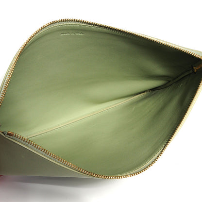 Celine Lambskin Bi-Color Solo Clutch Pouch Pistachio Black 5 of 8