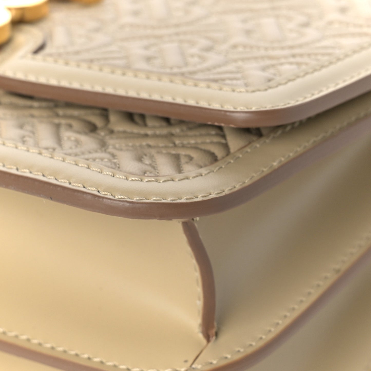 Calfskin Monogram Embossed Small TB Chain Bag Honey