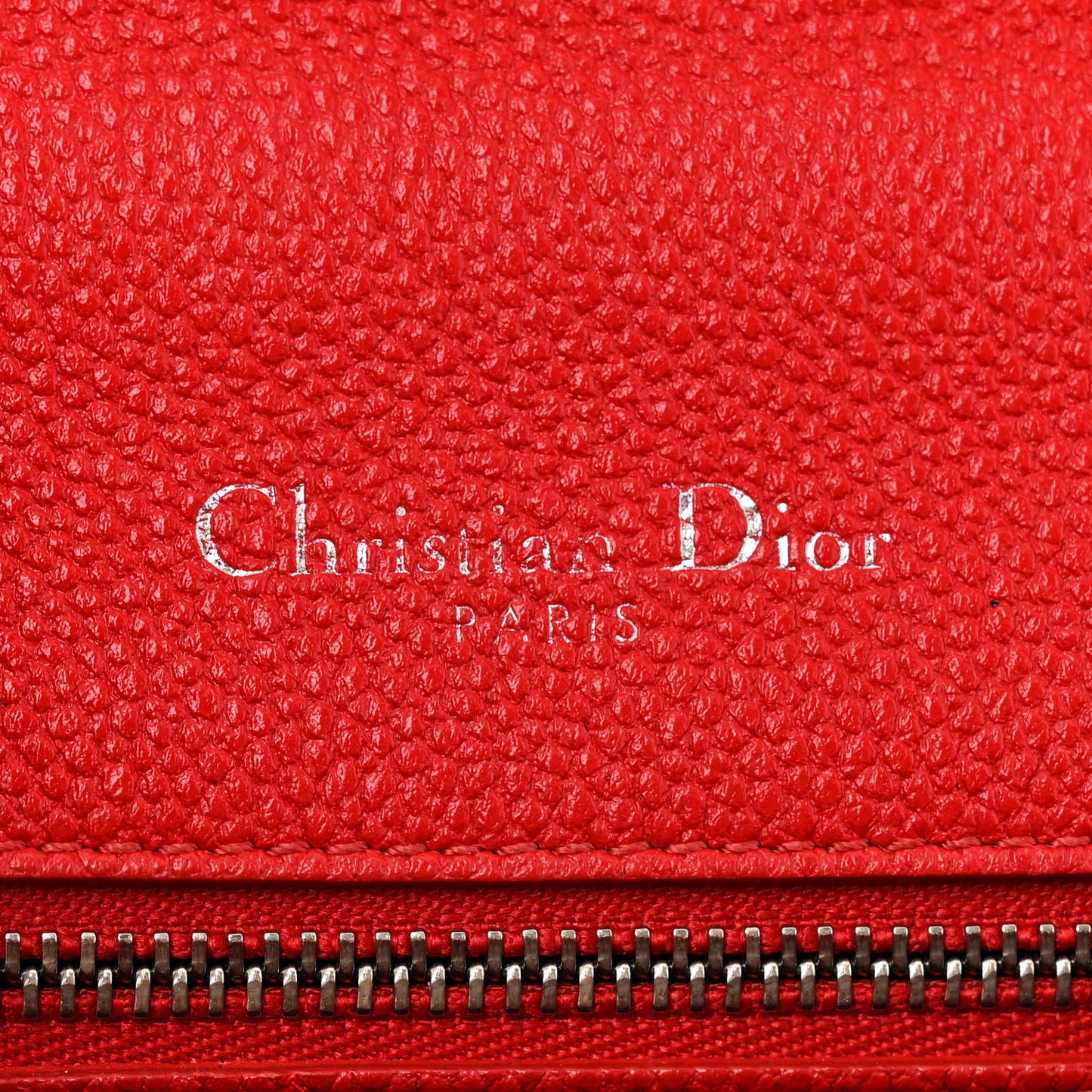 Grained Calfskin Small Diorama Flap Bag Red