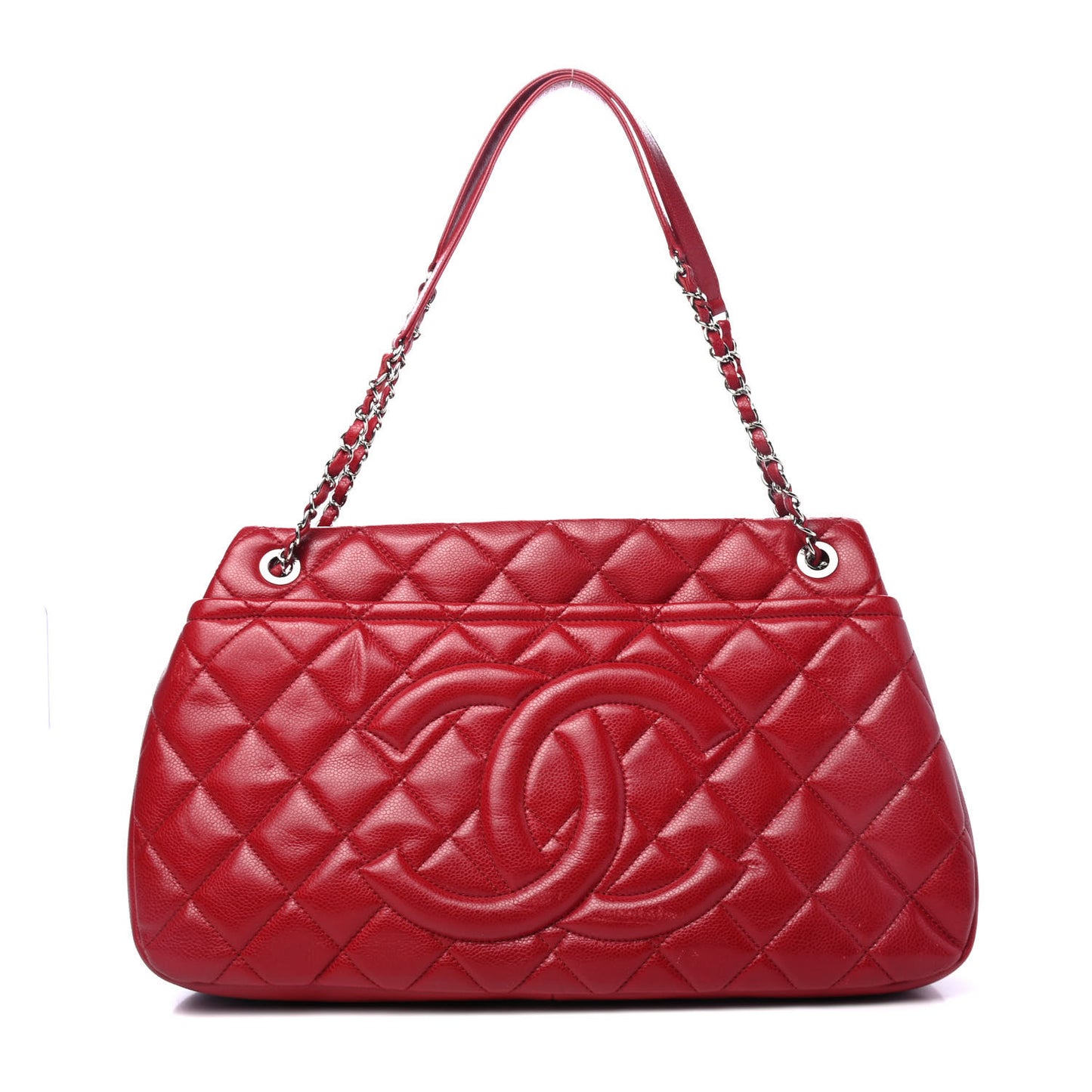 Caviar Quilted Timeless CC Soft Tote Red