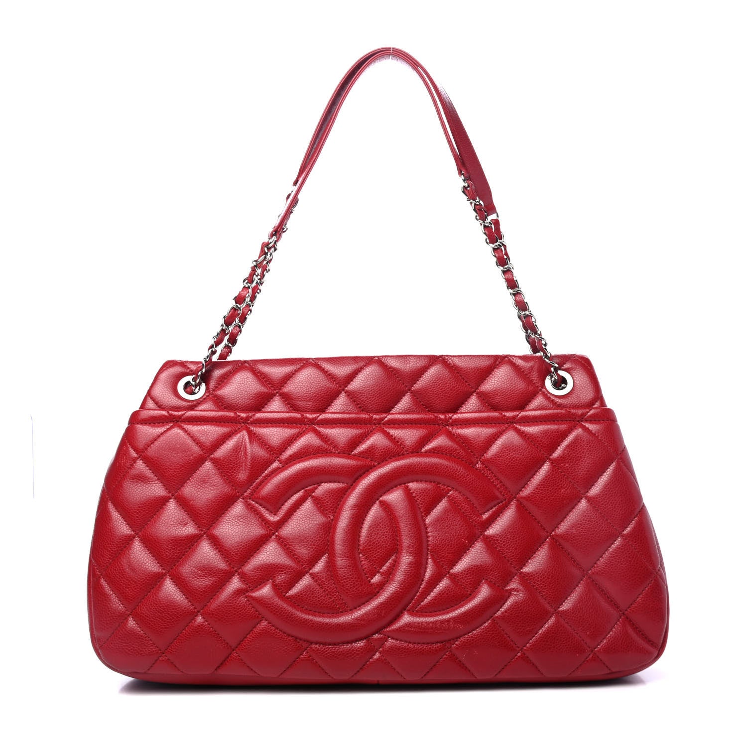 Chanel Caviar Quilted Timeless CC Soft Tote Red 1 of 5