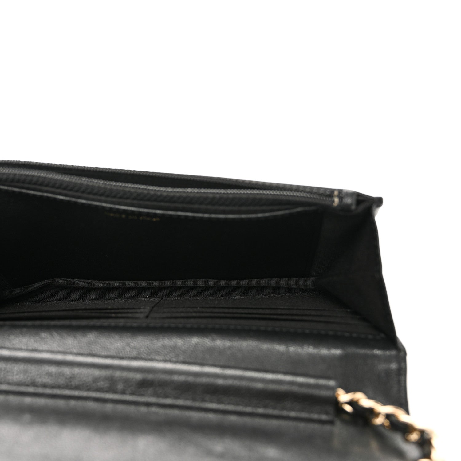 Chanel Caviar Sheepskin Chevron Quilted Vintage Mademoiselle Wallet On Chain WOC Black 5 of 11