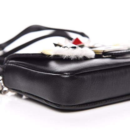 Fendi Shiny Nappa Rabbit Fur Crystal Flowerland Micro Buggie Baguette Black Mojito Multicolor 7 of 11