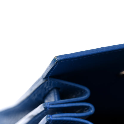 Saint Laurent Calfskin Crocodile Embossed Small Sac de Jour Royal Blue 16 of 17