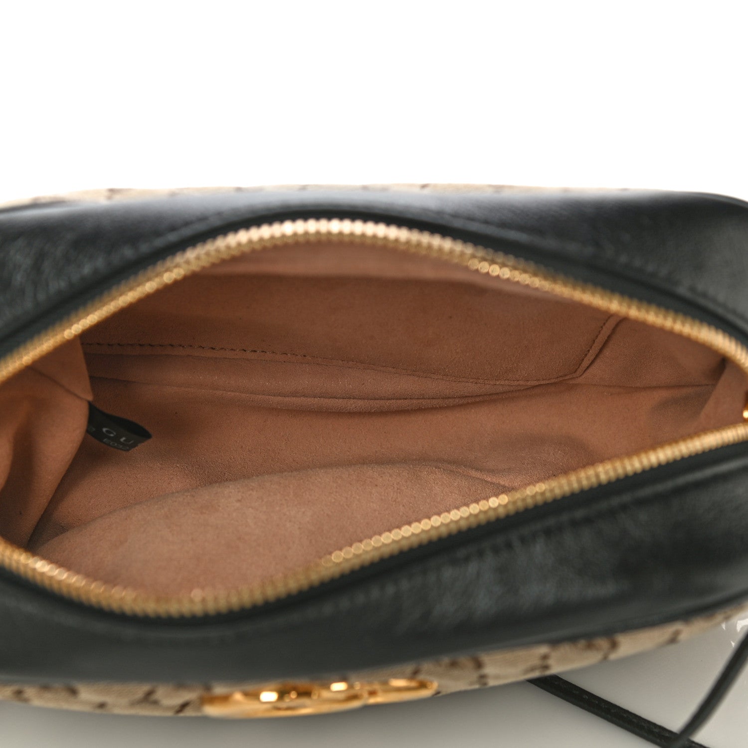 Gucci Monogram Matelasse Diagonal Small GG Marmont Chain Shoulder Bag Beige Black 5 of 12