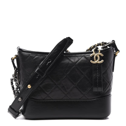 Chanel Aged Calfskin Quilted Small Gabrielle Hobo Black 1 of 11