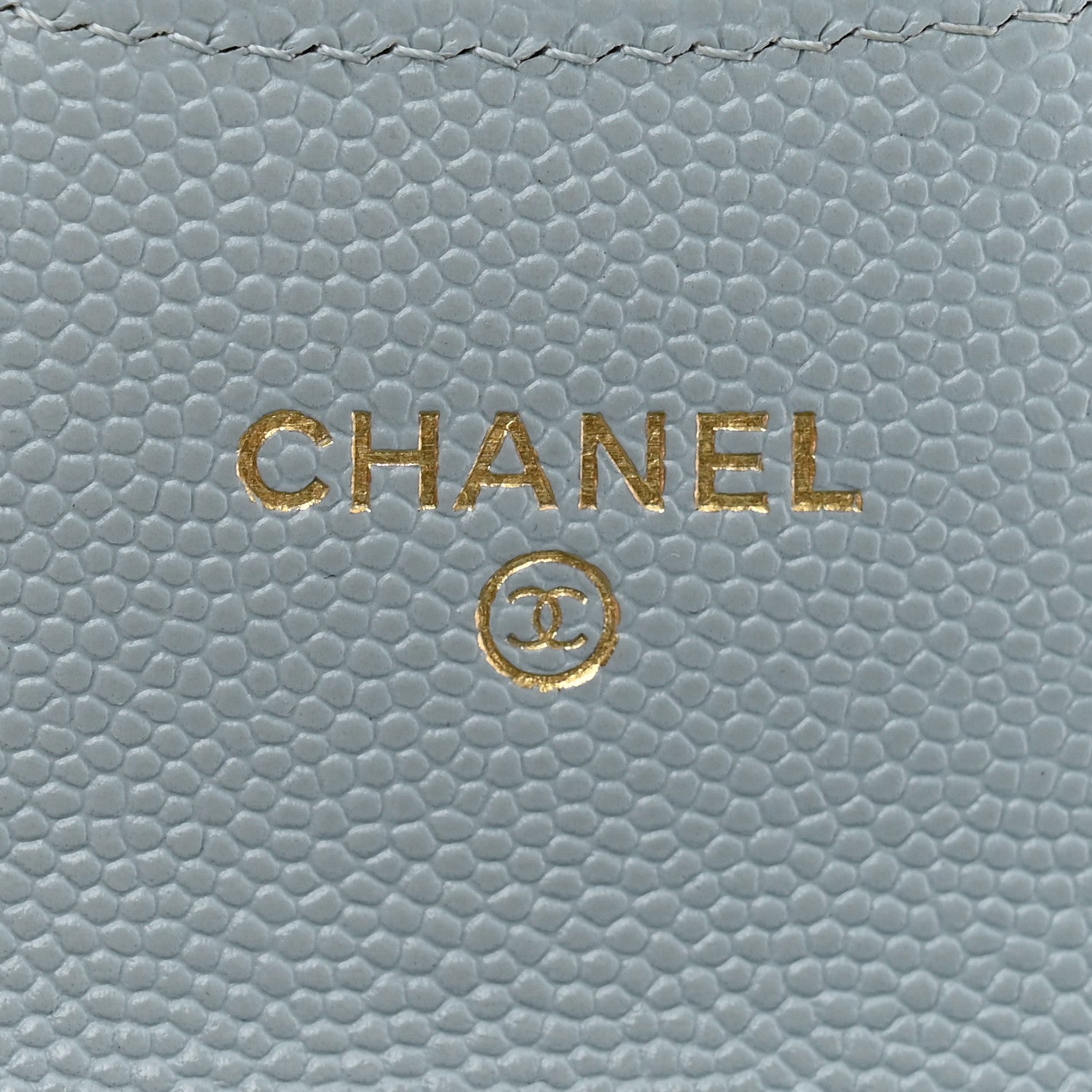 Chanel Caviar Quilted Flap Card Holder On Chain Light Blue 7 of 14