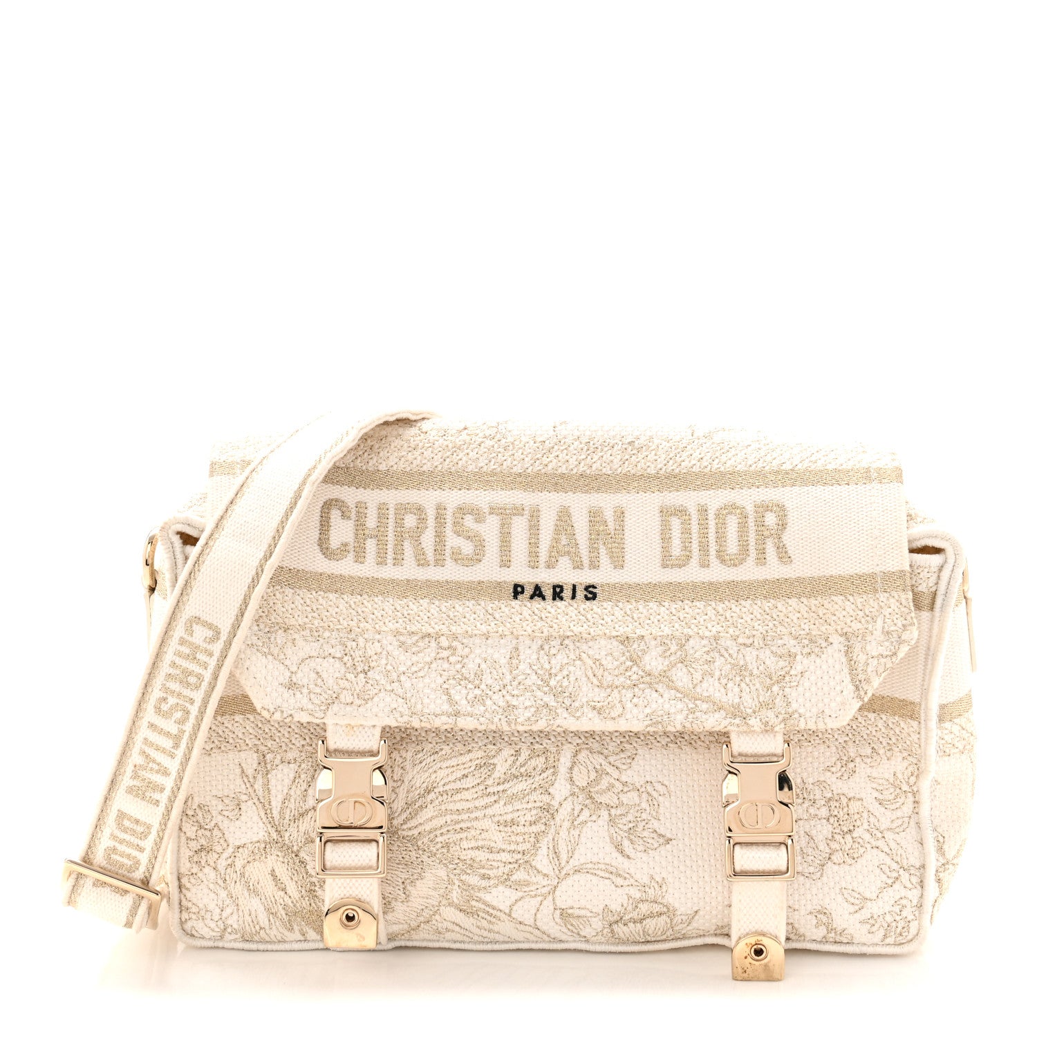 Christian Dior Canvas Diorcamp Messenger White Gold 1 of 10