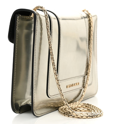 Bulgari Metallic Calfskin Small Serpenti Forever Snake Strap Crossbody Bag Silver 4 of 10