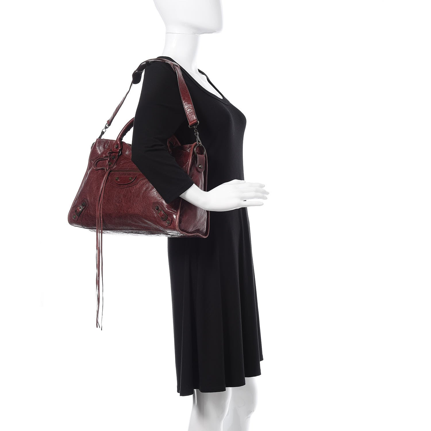 Balenciaga Agneau Classic Hardware City Dark Wine 2 of 16