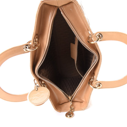 Christian Dior Patent Cannage Large Lady Dior Dark Beige 8 of 15