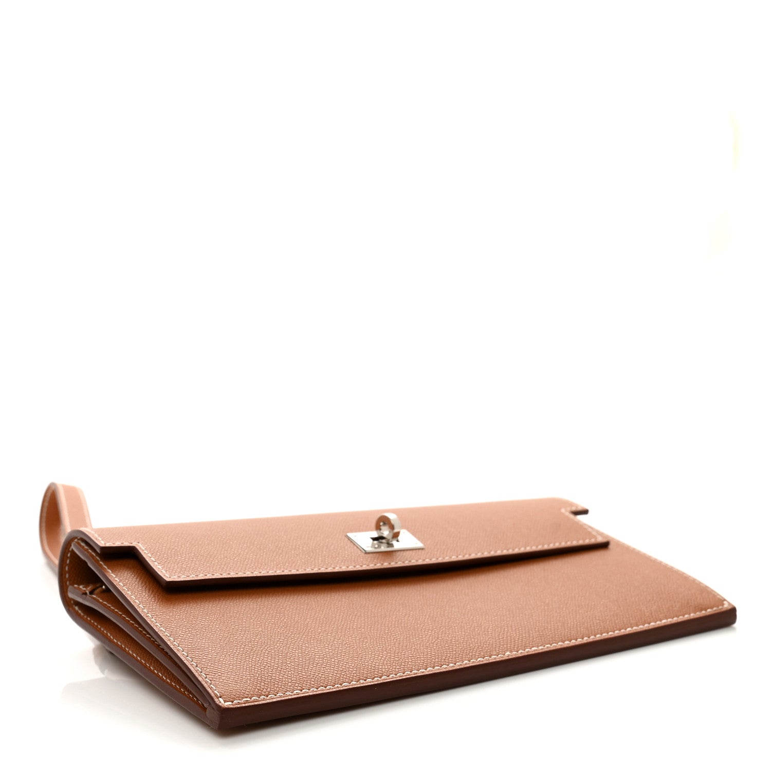 Hermes Madame Calfskin Kelly Pocket Long Wallet Gold 4 of 10