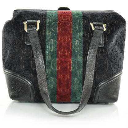 Gucci Velvet Horsebit Embossed Treasure Boston Black 4 of 11