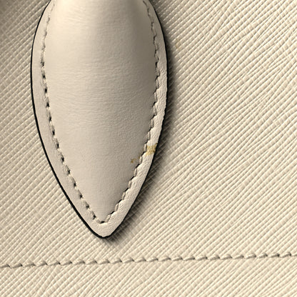 Prada Saffiano City Calfskin Greche Paradigme Bag White Black 14 of 15