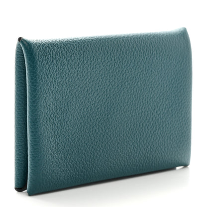 Hermes Evercolor Calvi Card Case Vert Bosphore 3 of 7