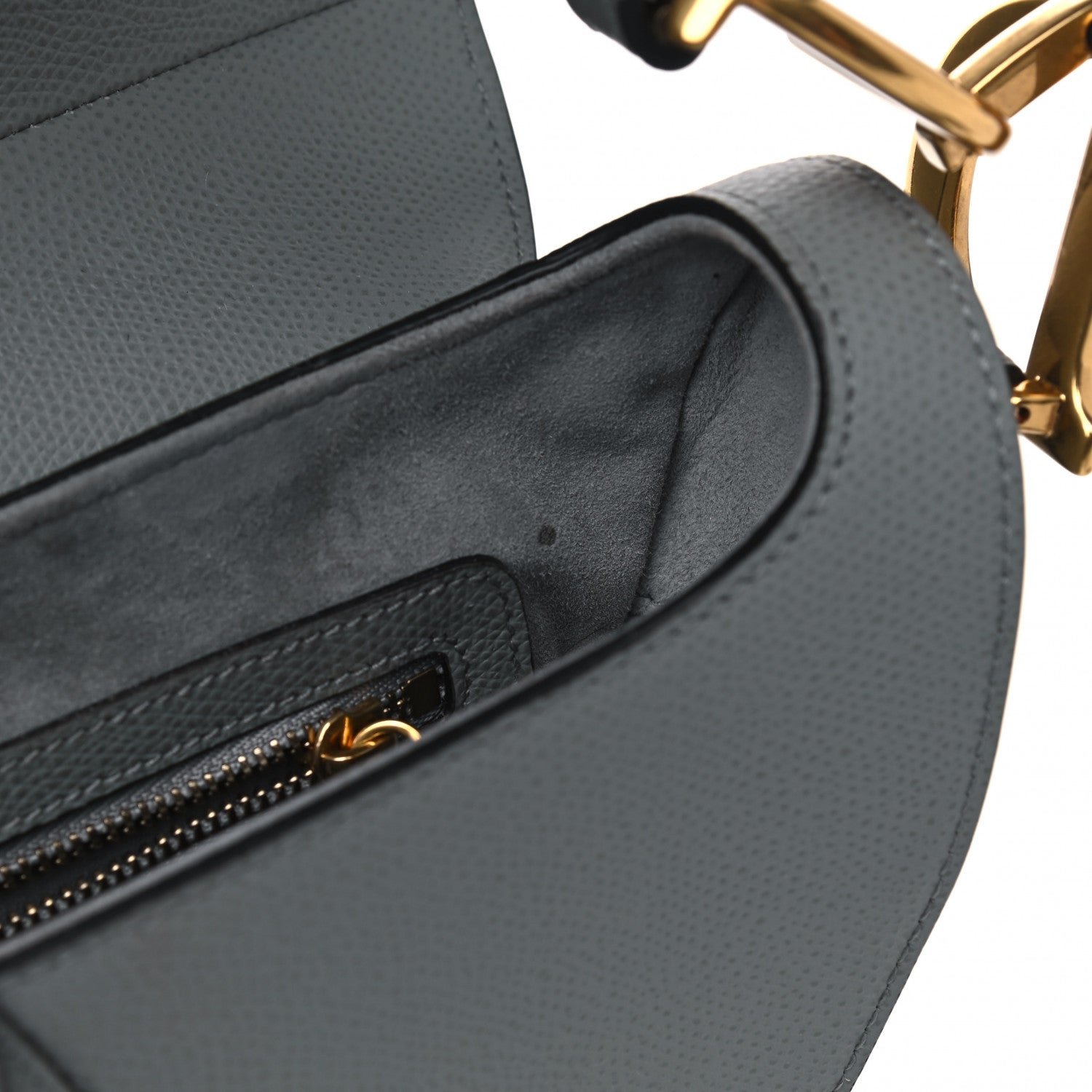 Christian Dior Grained Calfskin Saddle Bag Grey 5 of 7