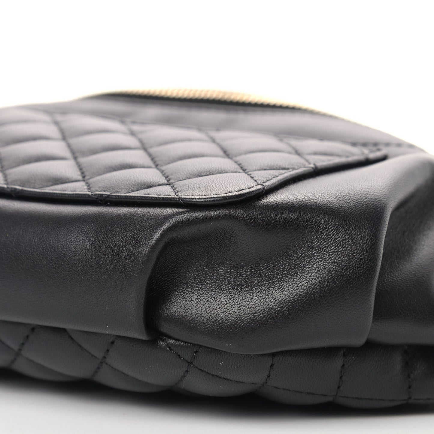 Lambskin Quilted Waist Bag Fanny Pack Black