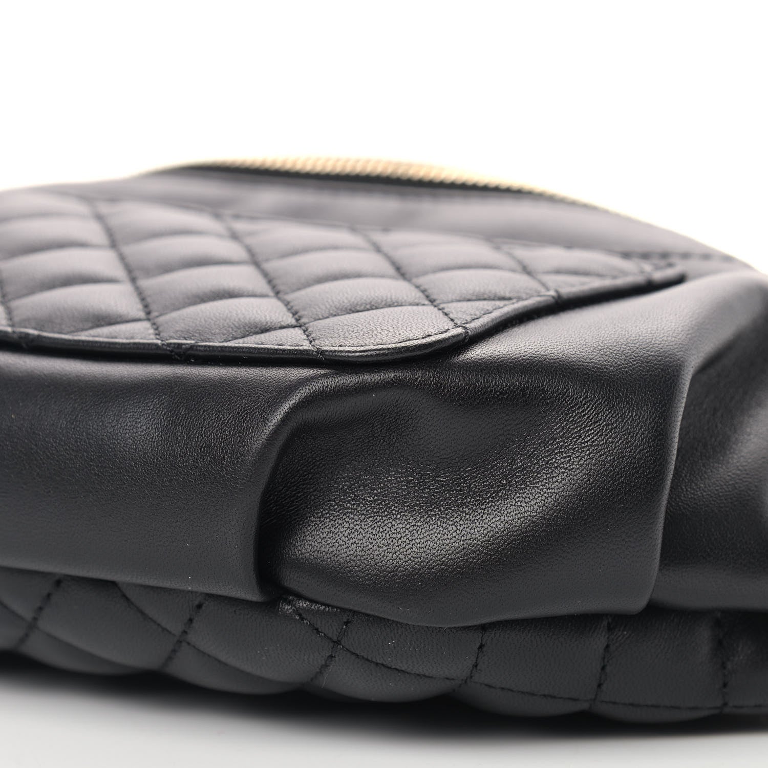 Chanel Lambskin Quilted Waist Bag Fanny Pack Black 9 of 10