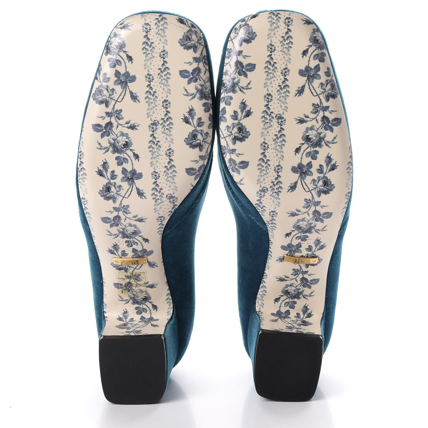 Gucci Softy Velvet GG Victoire 55mm Loafer Pumps 36.5 Pavone 5 of 10