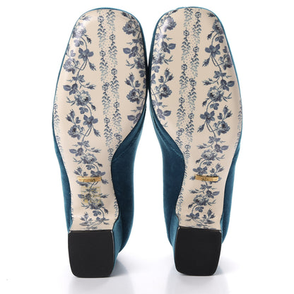 Gucci Softy Velvet GG Victoire 55mm Loafer Pumps 36.5 Pavone 5 of 10