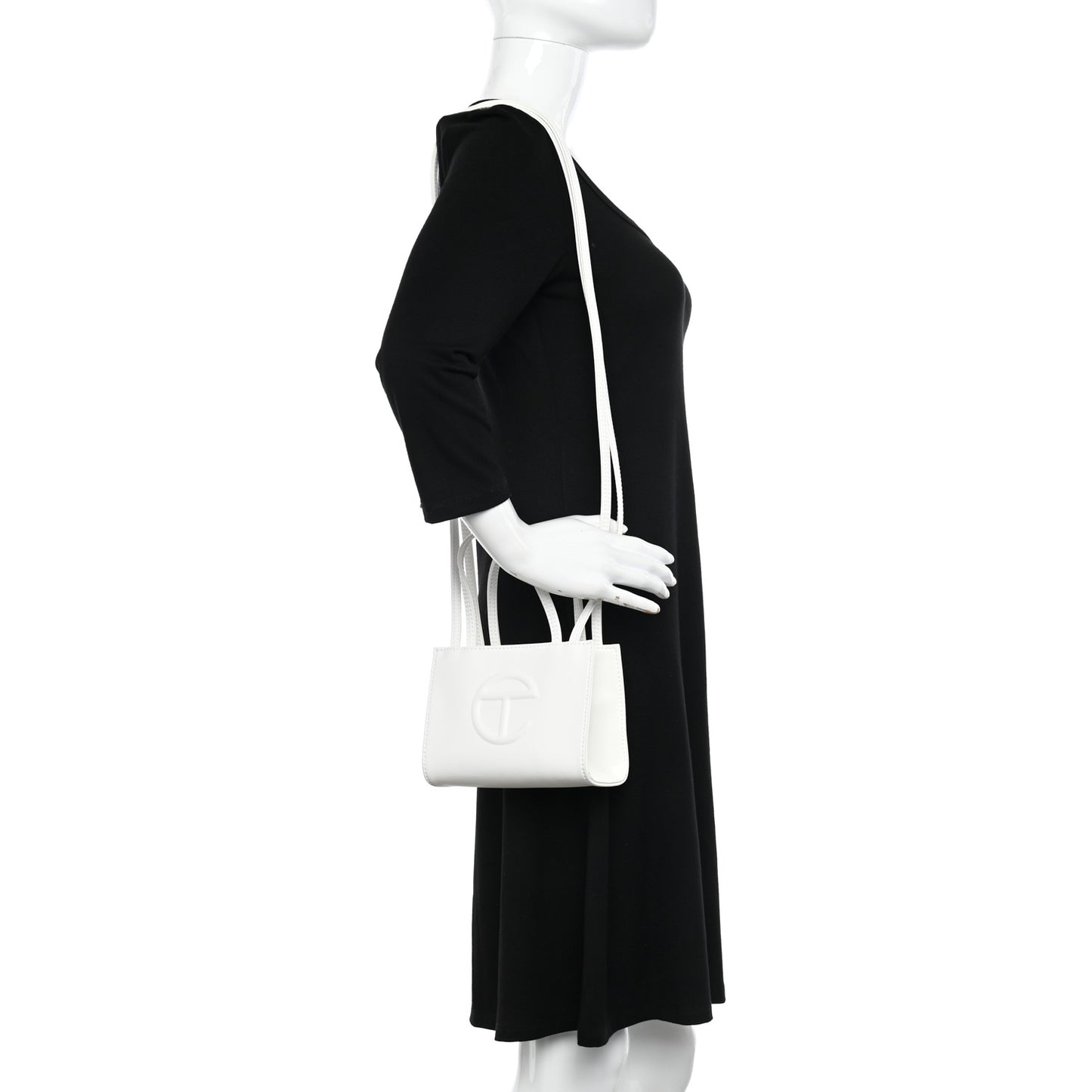 Vegan Leather Small Shopping Bag White