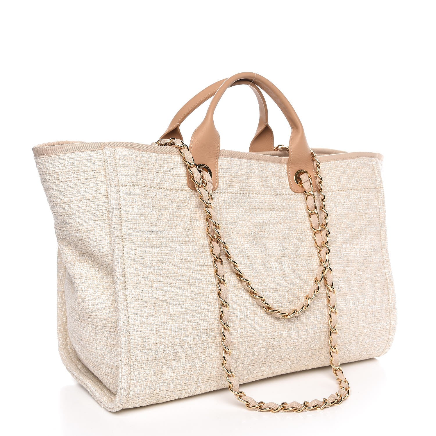 Chanel Canvas Large Deauville Tote Light Beige 4 of 8