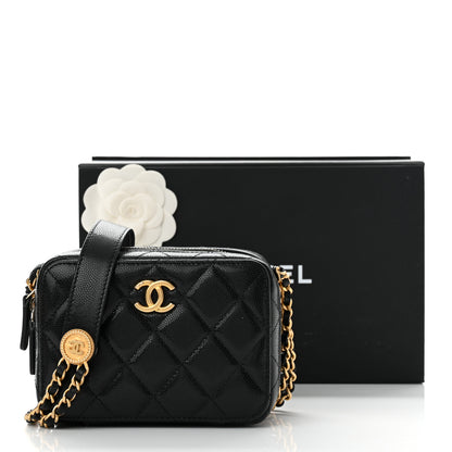 Chanel Caviar Quilted Twist Your Buttons Clutch With Chain Black 11 of 11