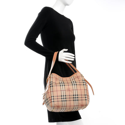 Burberry Haymarket Check Small Canterbury Tote Pale Coral Pink 2 of 7