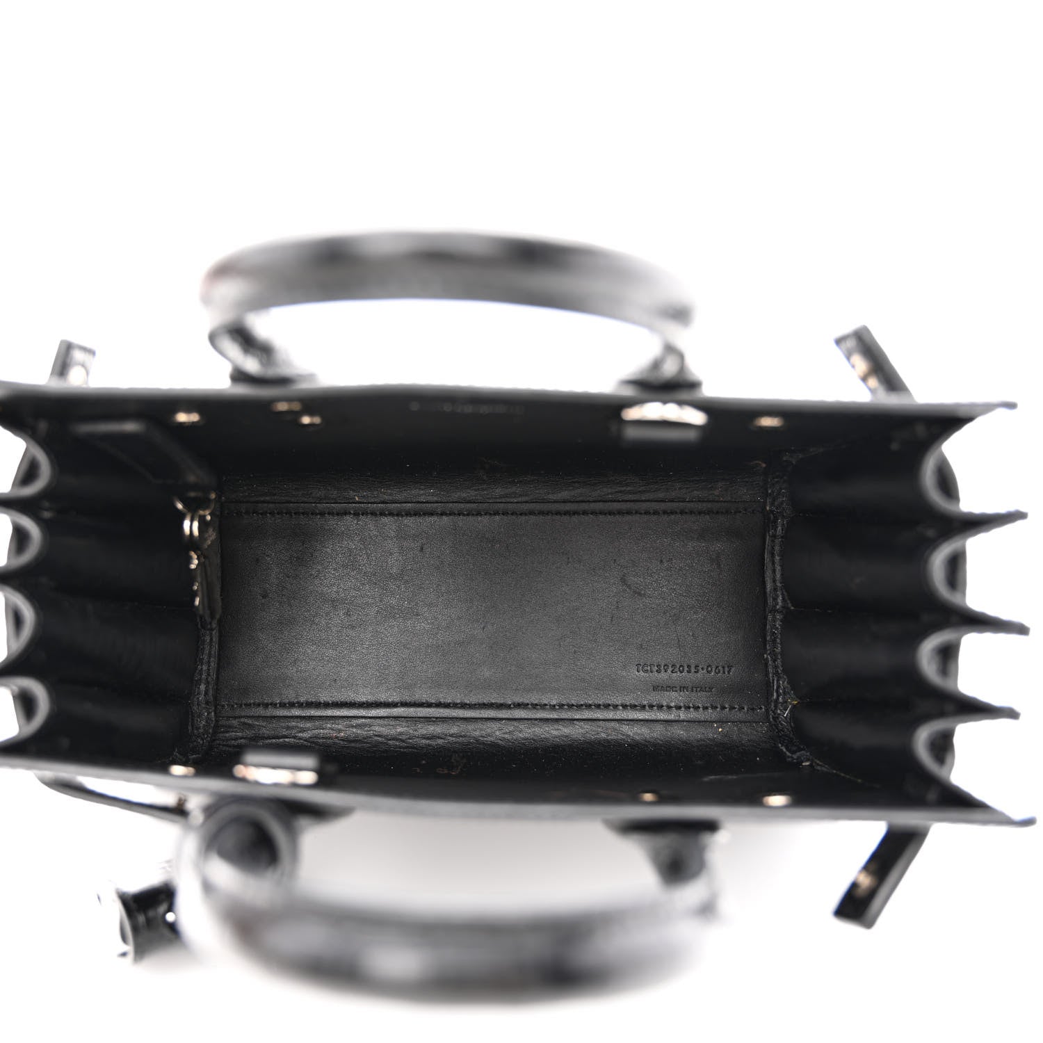 Saint Laurent Calfskin Crocodile Embossed Nano Sac De Jour Black 5 of 11
